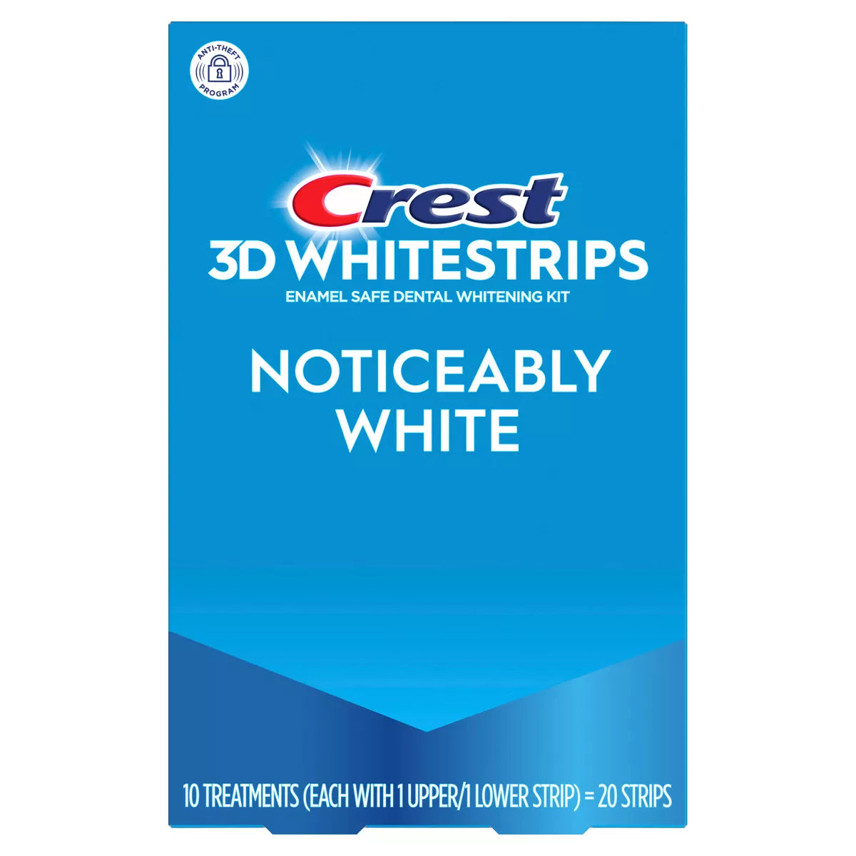 Crest 3Dwhitestrips Noticeably White At-Home Teeth Whitening Kit - 10 Treatments