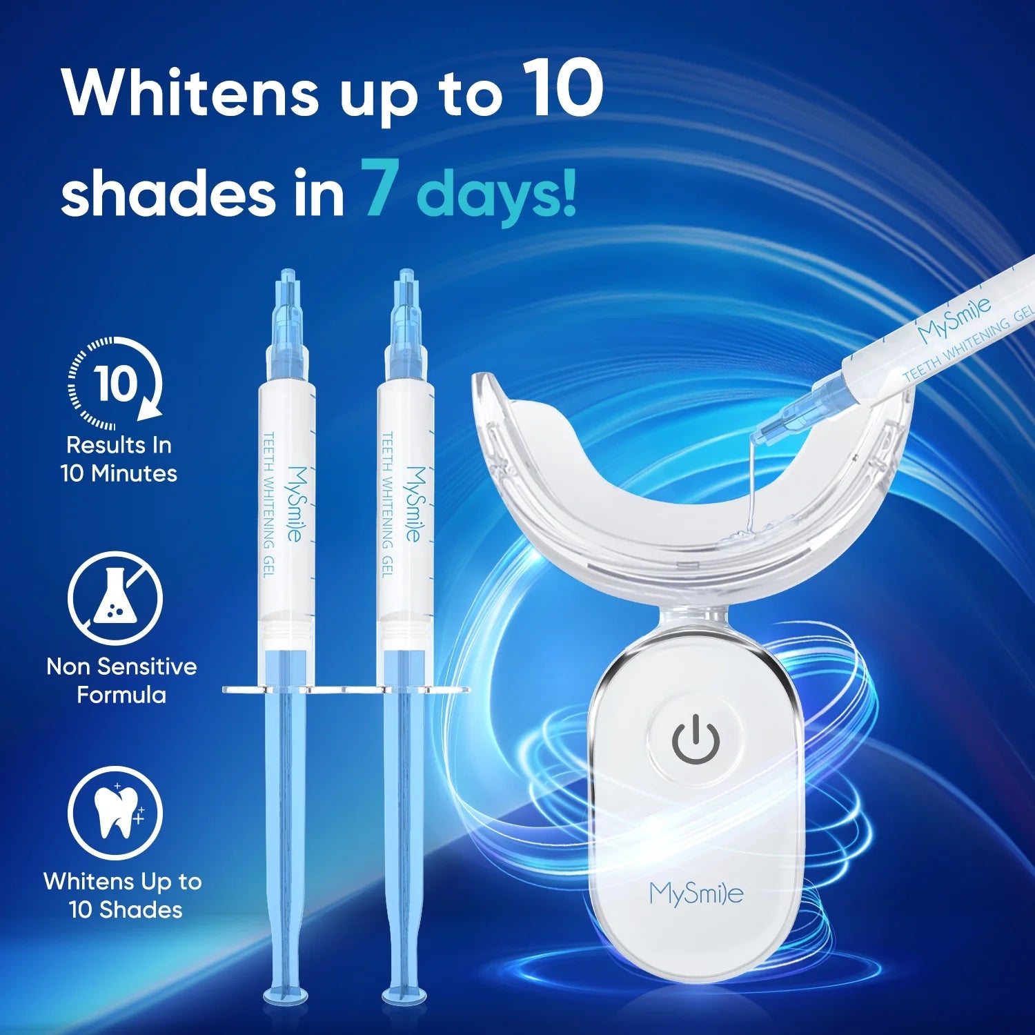 10Pc X 3Ml Peroxide Teeth Whitening Gel Refill Tooth Whitener Non Sensitive, Economy Packaging