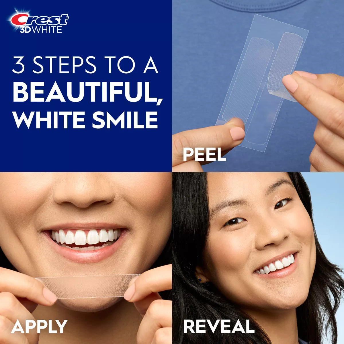 Crest 3Dwhitestrips Noticeably White At-Home Teeth Whitening Kit - 10 Treatments