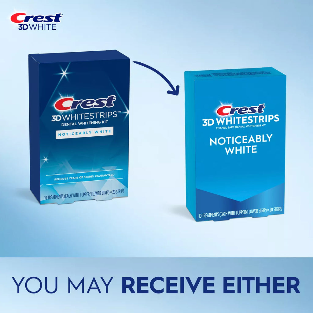 Crest 3Dwhitestrips Noticeably White At-Home Teeth Whitening Kit - 10 Treatments